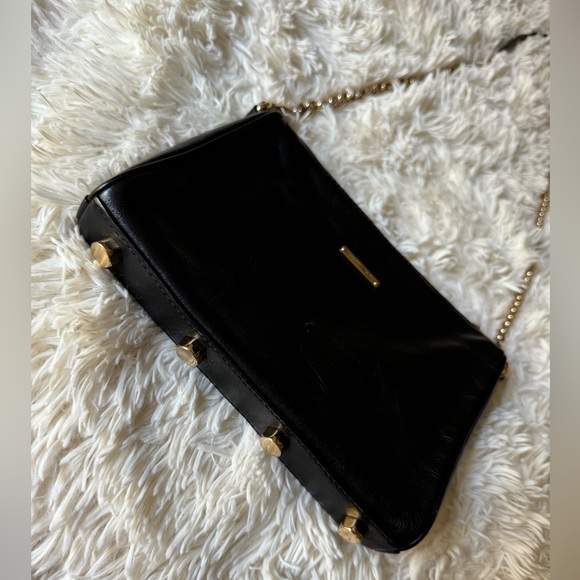 Rebecca Minkoff Crossbody Black Leather Bag with Gold Tone Hardware - Picture 6 of 14